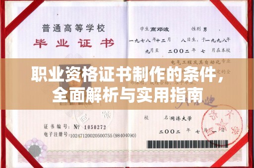 紫阳职业资格证书制作的条件，全面解析与实用指南